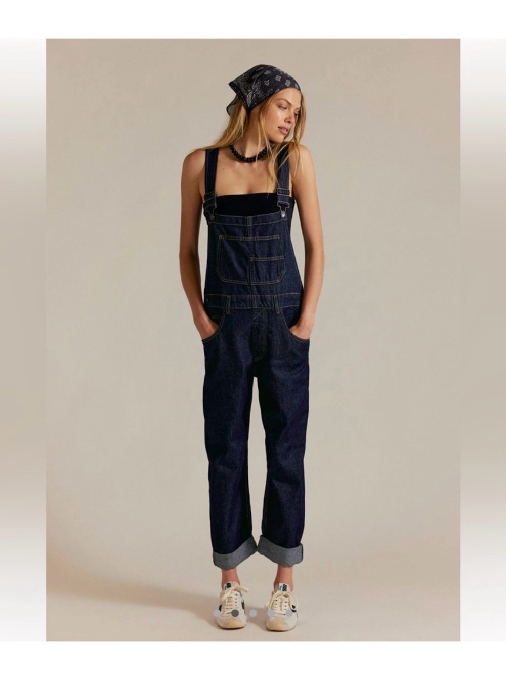 Free People Ziggy Overalls in Blue Black Midnight!